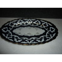 Тарелка Фарфор. Средняя Азия. Кобальт, позолота