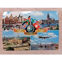 О-10. ПОДПИСАННАЯ ОТКРЫТКА ГЕРМАНИЯ. ФРАНКФУРТ НА МАЙНЕ. ВИДЫ ГОРОДА.
