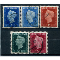 Нидерландские колонии - Суринам - 1948г. - королева Вильгельмина - 5 марок - гашёные. #3-WB-95-A-1