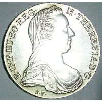 РАСПРОДАЖА!!! - АВСТРИЯ 1 талер 1780 год "МАРИЯ ТЕРЕЗИЯ" серебро - aUNC! - ШТЕМПЕЛЬНЫЙ БЛЕСК!
