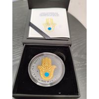 КАЗАХСТАН 1000 тенге 2024 г "РУКА ФАТИМЫ" ,Antique silver