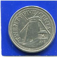 Барбадос 25 центов 1990