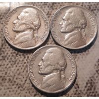 5 центов  1940 Р D S США Джеферсон Все три МД