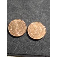 Германия 1 евроцент 2020 F A
