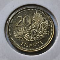 ЛЕСОТО  20 ЛИСЕНТЕ 1998 ГОД  В ХОЛДЕРЕ  UNC