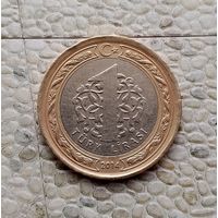 1 лира 2014 года Турция. Турецкая республика.