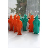 Редкие игрушки пластиковые СССР "Солдаты разного времени России" 7 штук