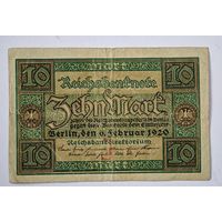 1920 год 10  марок Германия