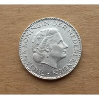 Нидерланды, 1 гульден 1954 г., серебро 0.720, королева Юлиана (1948-1980)