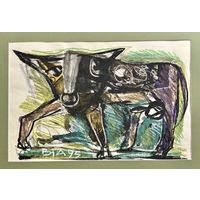 Акулов В.И;43/61см;1995г;"Альфа-самец",1995г. Смешанная техника. Размер 43х61 см.