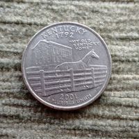 Werty71 США 1 квотер 25 центов 2001 Р Кентукки Конь Лошадь