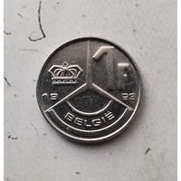 1 франк 1993 года Бельгия (надпись на голландском "BELGIЁ"). Король Бодуэн 1(1948-1993).