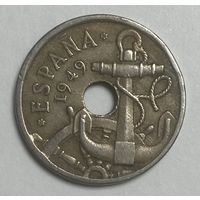 Монета 50 сентимо 1949 год. Испания.
