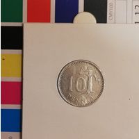 Финляндия 10 пенни 1987N в холдере