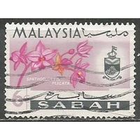 Малайские штаты(Сабах). Орхидея спатоглотия. 1965г. Mi#20.