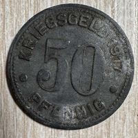 Монета 50 пфеннигов 1917 год. Город Ботроп. Веймарская республика. С рубля без МЦ.