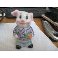 Свинка солонка фарфор 9 см с рубля!