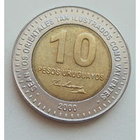 Уругвай 10 песо 2000 год 150 лет со дна смерти Хосе Артигас