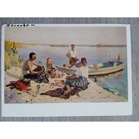1952. соцреализм. Волкова. В выходной день на Днепре