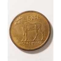 Норвегия 5 оре 1967
