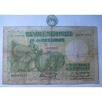 Werty71 Бельгия 50 франков 1933 10 бельга банкнота Корабль