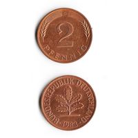2 пфеннига Германия 1983 года(G)
