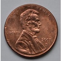 США, 1 цент 2007 г. D