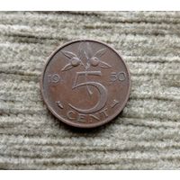 Werty71 Нидерланды 5 центов 1950 рыба