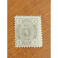 1875 Россия Великое княжество Финляндское ЧИСТАЯ клей наклейка без дыр  отличная сохранность зубцовка лин. 11 герб (2-6)