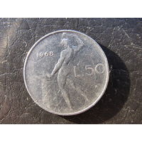 Италия 50 лир,1968. С 20 копеек. Распродажа коллекции. Смотрите другие лоты.