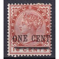 16.BrKM. Великобритания. Колонии. Маврикий. Виктория. Стандарт. 1C. 1893 г. Mi.#79.