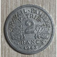 Монета 2 франка 1943 год. Франция. Режим Виши.