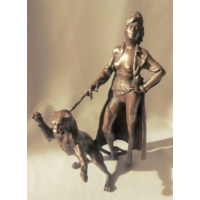 Статуэтка Девушка с леопардом Бронза