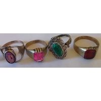 Лот. 4 серебрянных кольца