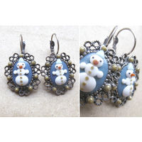 Серьги "Снеговички"