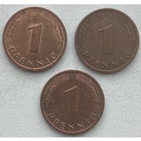Германия 1 пфенниг 1988 г. F. Цена за 1 шт.