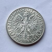 Монета СЕРЕБРО Польша 10 злотых 1932 год Ядвига ОТЛИЧНЫЕ