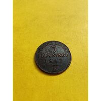 3 пфеннига 1847 года (D),. СМОТРИТЕ ДР. МОИ ЛОТЫ.