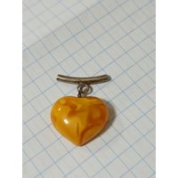Подвеска  Кулон Янтарь Серебро ?  с 1 рубля