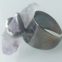 Перстень винтажный со вставкой аметиста.18 размер.