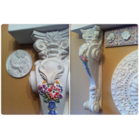 - КРОНШТЕЙНЫ КАМИННАЯ ПАРА 71х20х19 см (гипс акрил)