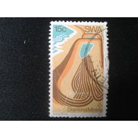 Юго-западная Африка,1974. Алмазный регион на побережье Юго-Западной Африки. Mi-10,0 евро гаш.