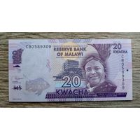 Werty71 Малави 20 квача 2020 UNC банкнота Рыба