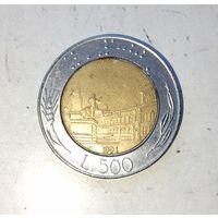 500 лир 1991 года Италия. Итальянская Республика.
