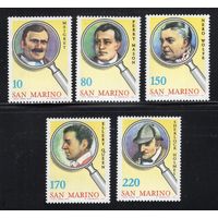 САН МАРИНО 1979 ЛИТЕРАТУРНЫЕ ГЕРОИ ДЕТЕКТИВЫ СЫЩИКИ ПРИКЛЮЧЕНИЯ **