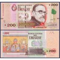 Уругвай, 200 песо 2019 г., P-96 (G, художник Педро Фигари), UNC