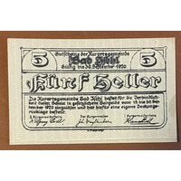 Нотгельд Австрия Штайр , 5 геллеров 1920 год