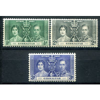 Британские колонии - Гибралтар - 1937г. - коронация короля Георга VI и королевы Елизаветы - 3 марки - полная серия, MLH, MH [Mi 104-106]. #2-Bc-132-B-2