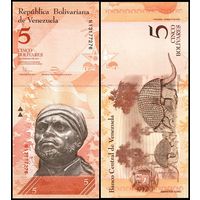 Венесуэла 5 боливаров образца 2011 года UNC p89d серия N