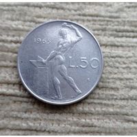 Werty71 Италия 50 лир 1965 Кузнец